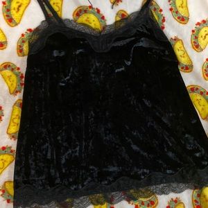 Lane Bryant Black Crushed Velvet Tank